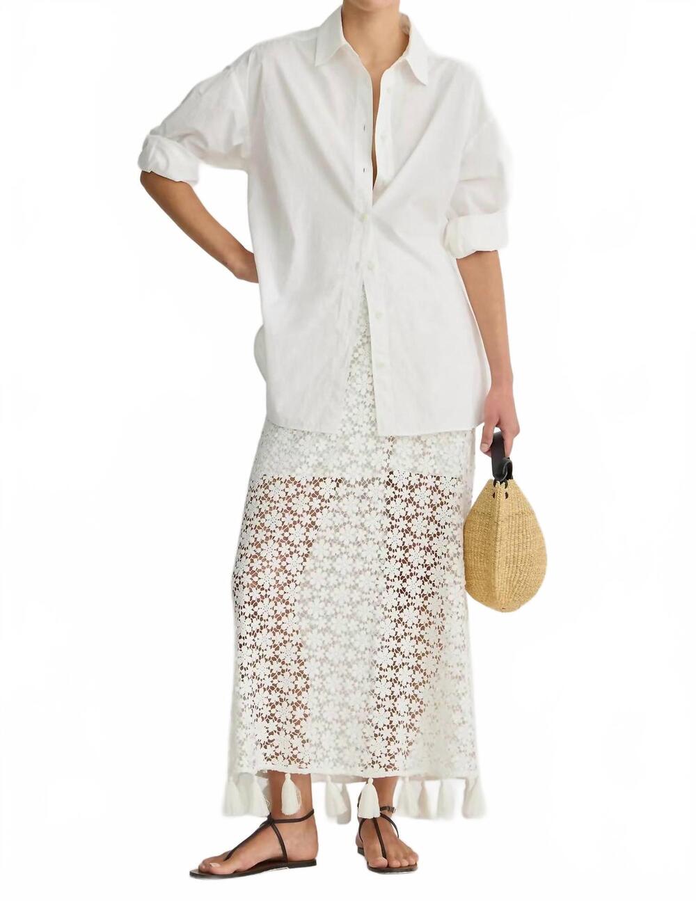 NEW APIECE APART valeska tassel skirt in cream